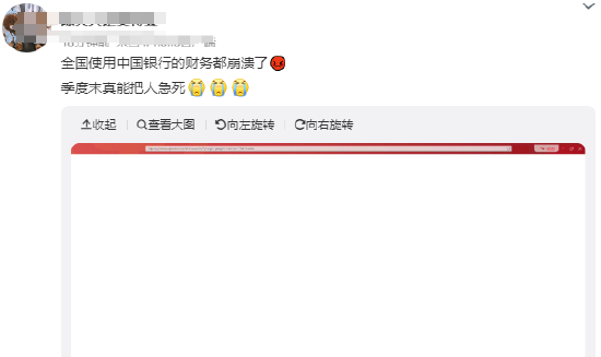中国银行网银崩了?客服回应:企业电子银行服务器有网络异常波动,已安排专人跟进处理