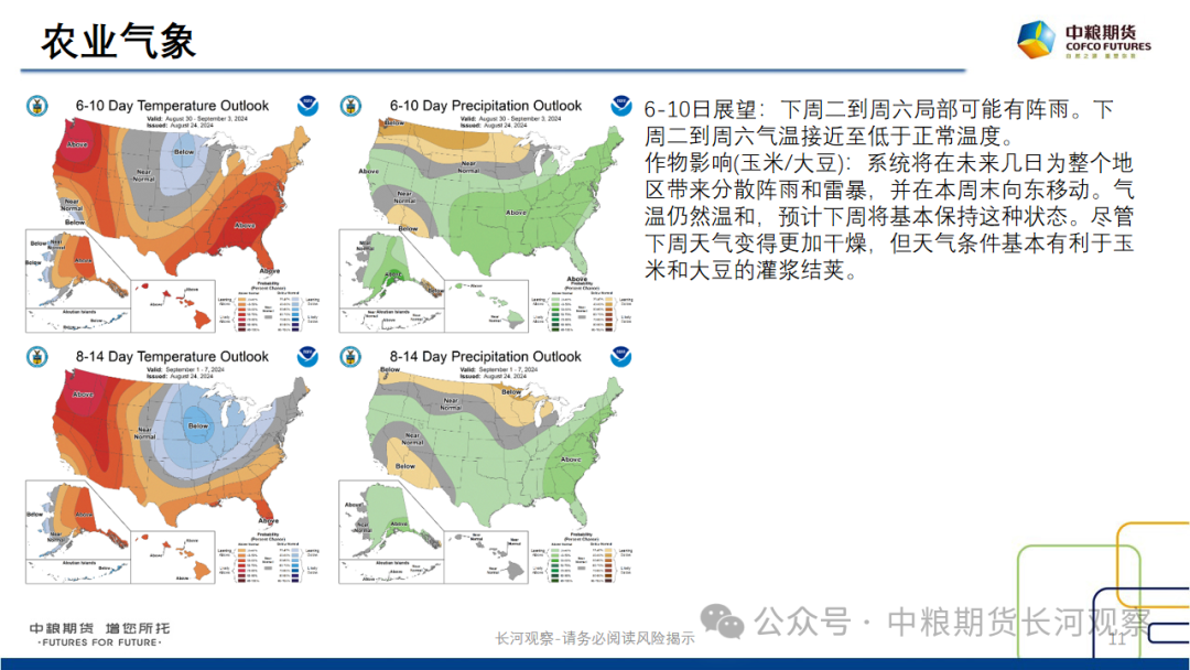【长河报告】大豆、豆粕周度数据20240823:作物巡查结果偏好,美豆出口略有升温