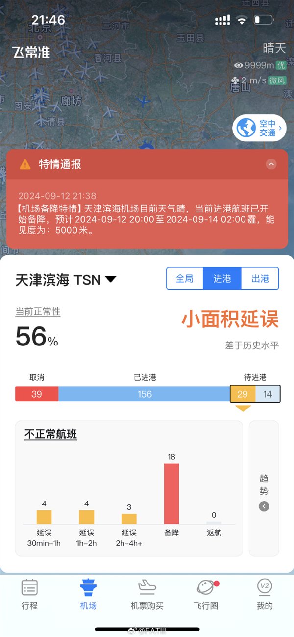 连续两天 天津滨海机场又中断了!还是无人机黑飞?