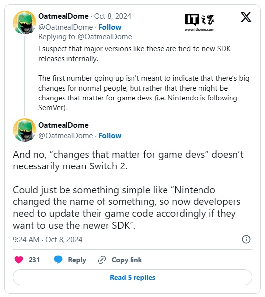 任天堂 Switch 推送 19.0.0 版本系统更新:提升系统稳定性