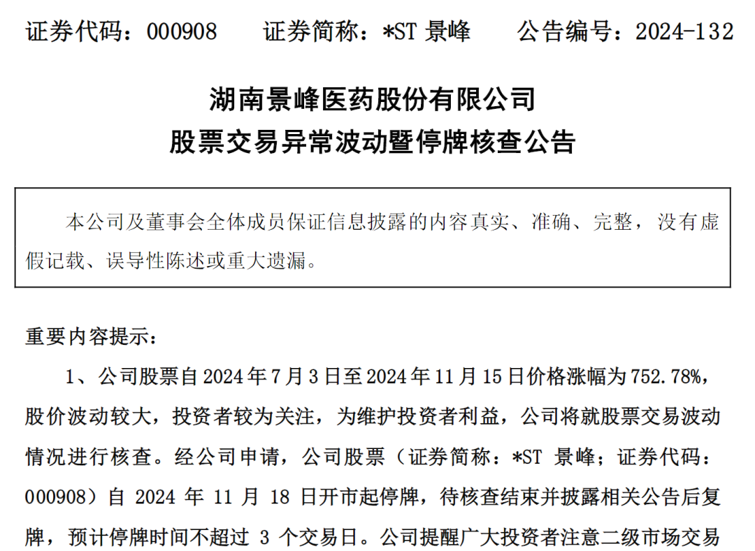 突发公告:停牌核查!股价暴涨752%,被重点监控!公司连亏5年,因付不起188万元家具款破产预重整
