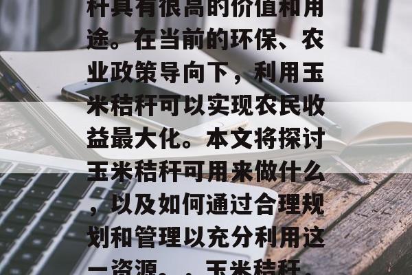 玉米秸秆赚钱是一种潜力巨大的产业,玉米秸秆具有很高的价值和用途。在当前的环保、农业政策导向下,利用玉米秸秆可以实现农民收益最大化。本文将探讨玉米秸秆可用来做什么,以及如何通过合理规划和管理以充分利用这一资源。,玉米秸秆,农业环保与经济发展的双重优势 玉米秸秆赚钱是一种潜力巨大的产业,玉米秸秆具有很高的价值和用途。在当前的环保、农业政策导向下,利用玉米秸秆可以实现农民收益最大化。本文将探讨玉米秸秆可用来做什么,以及如何通过合理规划和管理以充分利用这一资源。,玉米秸秆,农业环保与经济发展的双重优势