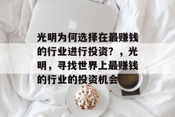 光明为何选择在最赚钱的行业进行投资？，光明，寻找世界上最赚钱的行业的投资机会