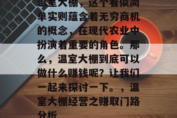 温室大棚,这个看似简单实则蕴含着无穷商机的概念,在现代农业中扮演着重要的角色。那么,温室大棚到底可以做什么赚钱呢?让我们一起来探讨一下。,温室大棚经营之赚取门路分析 温室大棚,这个看似简单实则蕴含着无穷商机的概念,在现代农业中扮演着重要的角色。那么,温室大棚到底可以做什么赚钱呢?让我们一起来探讨一下。,温室大棚经营之赚取门路分析