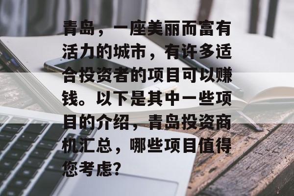 青岛,一座美丽而富有活力的城市,有许多适合投资者的项目可以赚钱。以下是其中一些项目的介绍,青岛投资商机汇总,哪些项目值得您考虑? 青岛,一座美丽而富有活力的城市,有许多适合投资者的项目可以赚钱。以下是其中一些项目的介绍,青岛投资商机汇总,哪些项目值得您考虑?