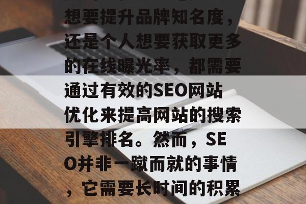 SEO网站优化和推广在当今社会中占据着重要的地位。无论是企业想要提升品牌知名度，还是个人想要获取更多的在线曝光率，都需要通过有效的SEO网站优化来提高网站的搜索引擎排名。然而，SEO并非一蹴而就的事情，它需要长时间的积累和不断的努力。，全面解析，SEO网站优化的重要性与实施步骤