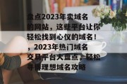 盘点2023年卖域名的网站，这些平台让你轻松找到心仪的域名！，2023年热门域名交易平台大盘点，轻松寻得理想域名攻略