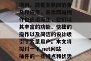在如今的信息时代，网络技术的飞速发展为人们的生活带来了极大的便利。随着互联网的普及和应用，各类网站插件也应运而生，它们以其丰富的功能、快捷的操作以及简洁的设计吸引了大量用户。本文将探讨一下.net网站插件的一些特点和优势。，如何选择和使用.net网站插件，特点、优势解析