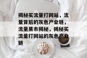揭秘买流量打网站，流量背后的灰色产业链，流量黑市揭秘，揭秘买流量打网站的灰色产业链