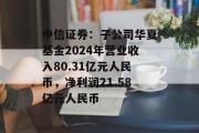 中信证券：子公司华夏基金2024年营业收入80.31亿元人民币，净利润21.58亿元人民币