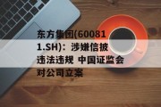 东方集团(600811.SH)：涉嫌信披违法违规 中国证监会对公司立案