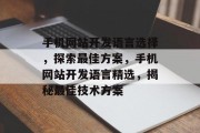 手机网站开发语言选择，探索最佳方案，手机网站开发语言精选，揭秘最佳技术方案