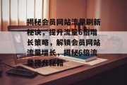 揭秘会员网站流量刷新秘诀，提升流量6倍增长策略，解锁会员网站流量增长，揭秘6倍流量提升秘籍