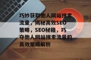 巧妙获取他人网站搜索流量，揭秘高效SEO策略，SEO秘籍，巧夺他人网站搜索流量的高效策略解析
