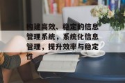 构建高效、稳定的信息管理系统，系统化信息管理，提升效率与稳定性