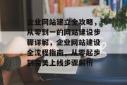 企业网站建立全攻略，从零到一的网站建设步骤详解，企业网站建设全流程指南，从零起步到完美上线步骤解析