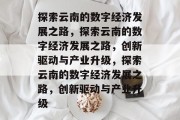 探索云南的数字经济发展之路，探索云南的数字经济发展之路，创新驱动与产业升级，探索云南的数字经济发展之路，创新驱动与产业升级