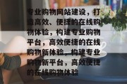 专业购物网站建设，打造高效、便捷的在线购物体验，构建专业购物平台，高效便捷的在线购物新体验，构建专业购物新平台，高效便捷的在线购物体验
