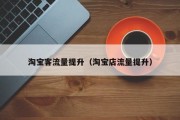淘宝客流量提升（淘宝店流量提升）