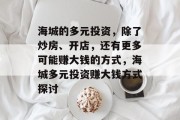 海城的多元投资，除了炒房、开店，还有更多可能赚大钱的方式，海城多元投资赚大钱方式探讨