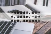 一周新闻速览，聚焦热点，洞察社会，一周热点聚焦，社会洞察速览