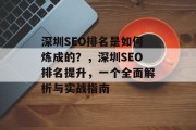 深圳SEO排名是如何炼成的？，深圳SEO排名提升，一个全面解析与实战指南