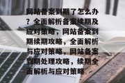 网站备案到期了怎么办？全面解析备案续期及应对策略，网站备案到期续期攻略，全面解析与应对策略，网站备案到期处理攻略，续期全面解析与应对策略