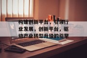 构建创新平台，引领行业发展，创新平台，驱动产业转型升级的引擎