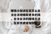 赚钱小秘诀在家怎么合法合法地赚取更多的钱,合法合法的赚钱方法,在家快速增加财富