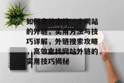 如何高效查找一个网站的外链，实用方法与技巧详解，外链搜索攻略，高效查找网站外链的实用技巧揭秘