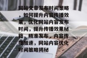 网站文章发布时间策略，如何提升内容传播效果，优化网站内容发布时间，提升传播效果秘籍，精准发布，内容传播加速，网站内容优化时间策略揭秘