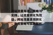 网站流量导流，策略与实践，让流量转化为效益，网站流量高效转化，导流策略与实践解析