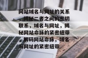 网站域名与网址的关系，揭秘二者之间的密切联系，域名与网址，揭秘网站命脉的紧密纽带，解码网站命脉，域名与网址的紧密纽带