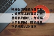 揭秘台湾明星八卦节目，娱乐至上的背后，明星隐私的挣扎，台湾娱乐节目揭秘，隐私挣扎下的明星八卦狂欢