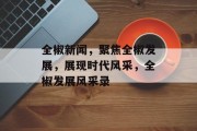 全椒新闻，聚焦全椒发展，展现时代风采，全椒发展风采录