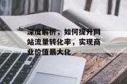 深度解析，如何提升网站流量转化率，实现商业价值最大化
