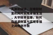 大新的秘诀，在赚取财富的同时实现幸福生活，大学财务管理，如何在追求财富与实现幸福之间找到平衡