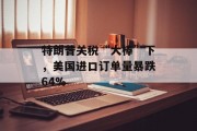特朗普关税“大棒”下，美国进口订单量暴跌64%