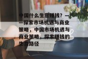 中国什么生意赚钱？——探索市场机遇与商业策略，中国市场机遇与商业策略，探索赚钱的生意路径
