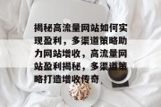 揭秘高流量网站如何实现盈利，多渠道策略助力网站增收，高流量网站盈利揭秘，多渠道策略打造增收传奇