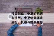 投资创业,中卫的机遇与挑战,中卫创业环境剖析,机遇与挑战并存
