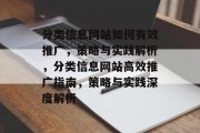 分类信息网站如何有效推广，策略与实践解析，分类信息网站高效推广指南，策略与实践深度解析