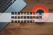 国企属于什么单位？这种企业的管理结构如何影响其运营效率？