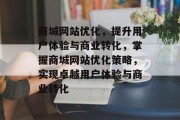 商城网站优化，提升用户体验与商业转化，掌握商城网站优化策略，实现卓越用户体验与商业转化