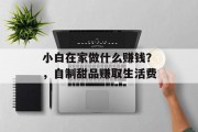 小白在家做什么赚钱?,自制甜品赚取生活费