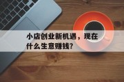 小店创业新机遇，现在什么生意赚钱？