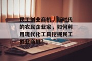 民工创业商机,新时代的农民企业家,如何利用现代化工具挖掘民工创业商机?