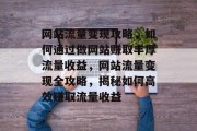 网站流量变现攻略，如何通过做网站赚取丰厚流量收益，网站流量变现全攻略，揭秘如何高效赚取流量收益