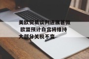 美欧贸易谈判进展甚微 欧盟预计白宫将维持大部分关税不变