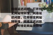 网络延迟问题，打开特定网站特别慢，网络延迟问题，打开特定网站特别慢，网络延迟问题，打开特定网站特别慢